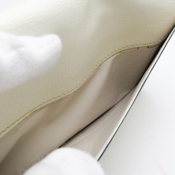 Valextra Women's Leather Long Wallet (bi-fold) Cream - Picture 9 of 16